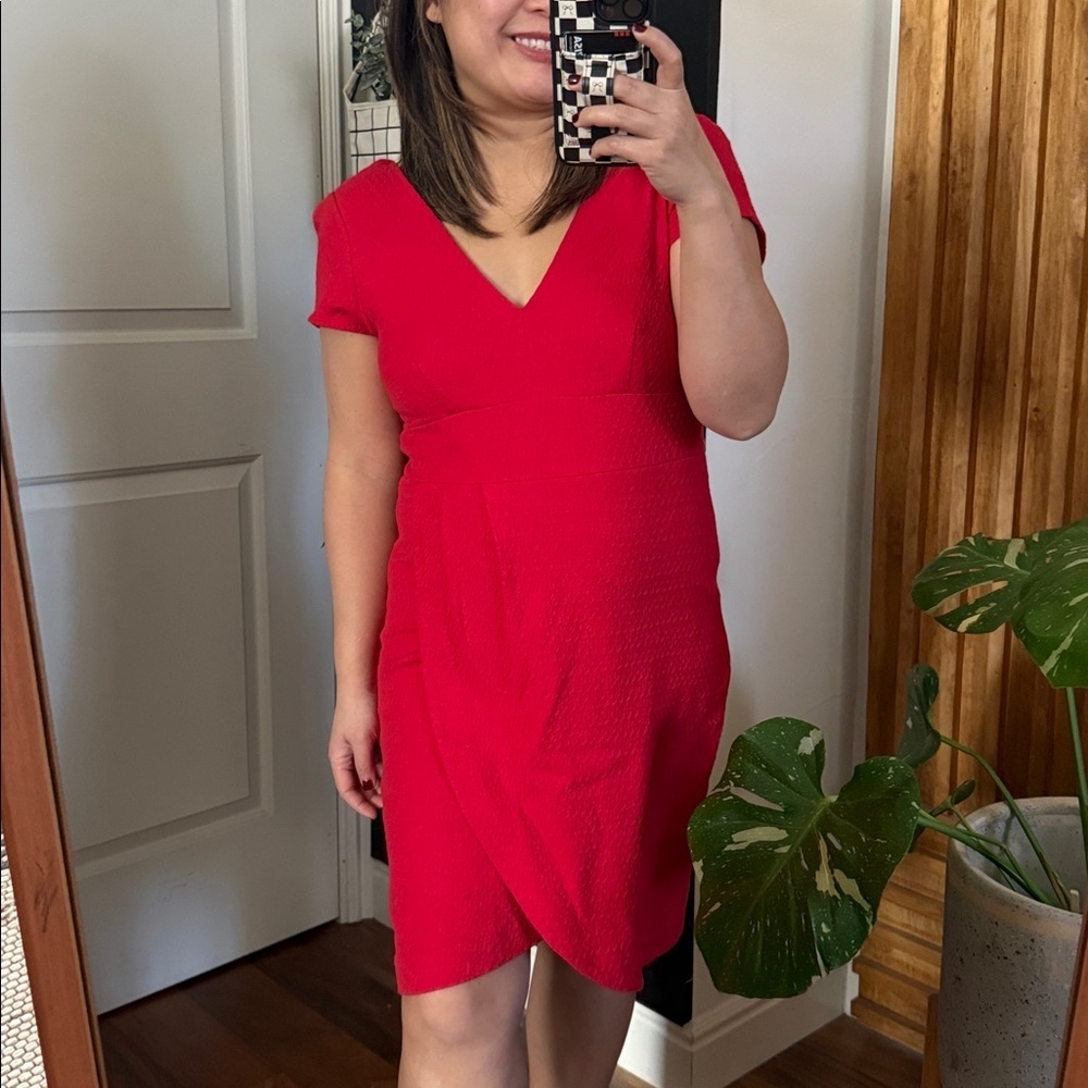 Anthropologie x Maeve Splitshade‎ Red Pullover Stretch Tulip Dress. Size M